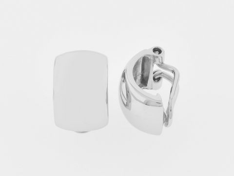 Silber Ohrclip rhodiniert klassisch 1,4 cm von Juwelier Harnisch, elegante Form und glänzende Oberfläche, ideal für jeden Anlass, zeitloses Design.