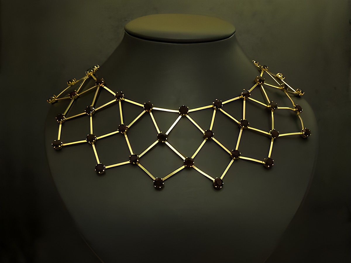 Strass Gitter Collier Kette in schwarz mit goldfarbener Fassung, Länge 39-45 cm, elegant und modern gestaltet, ideal für besondere Anlässe und zeitlose Stylings.