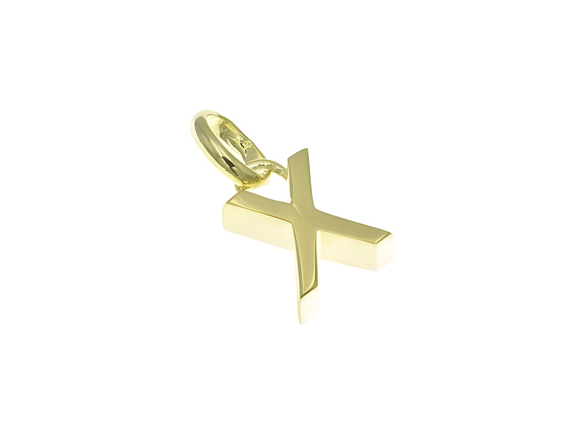 Anhänger aus vergoldetem Sterling Silber mit dem Buchstaben X, poliert, von Juwelier Harnisch, ideal als modisches Accessoire oder Geschenk.