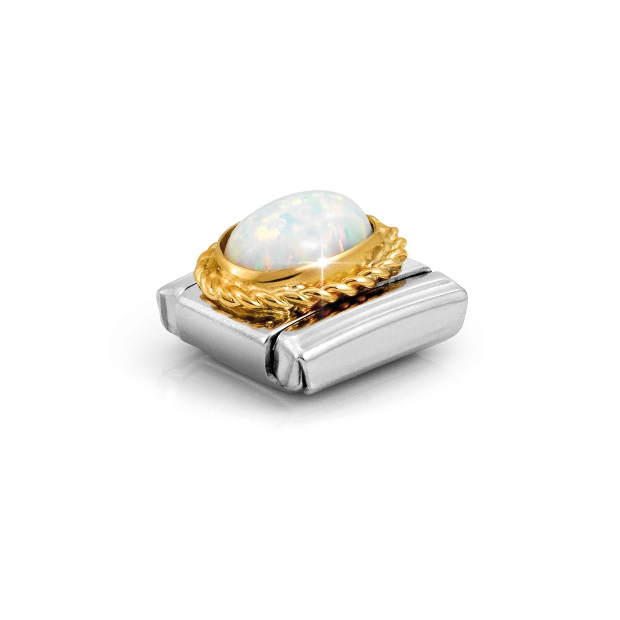 Nomination Composable Classic Charm Kordel Opal weiß - Edelstahl, Gelbgold – Ansicht 4