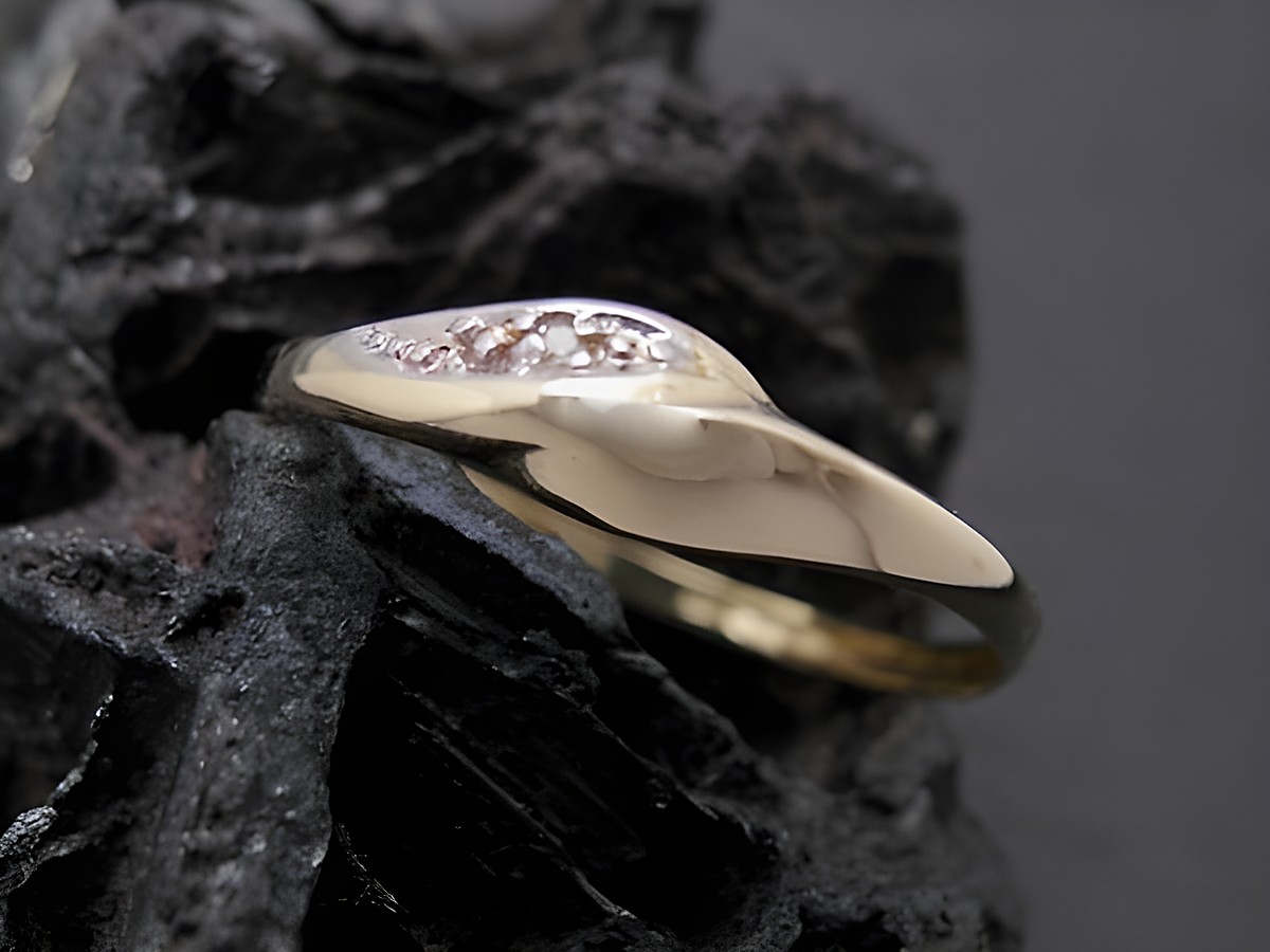 Gold Ring ausdrucksstark in Gold 585 bicolor mit Diamanten, ein eleganter Goldring für Größe 49,5, Hersteller Juwelier Harnisch, bis Größe 50/16.