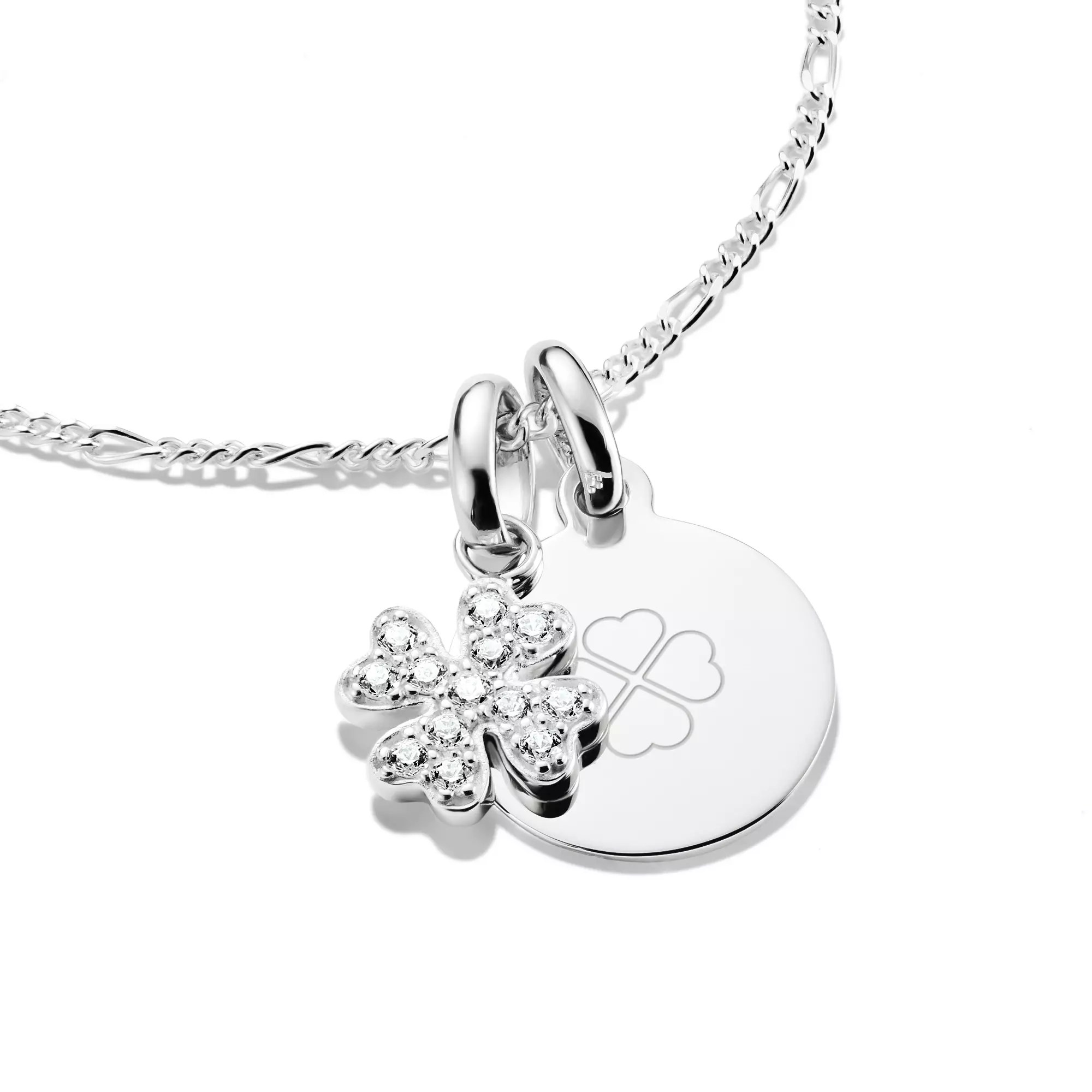 Thomas Sabo Connect - Glücksklee Pavé - Charm mit Öse - Silber + Zirkonia – Ansicht 2