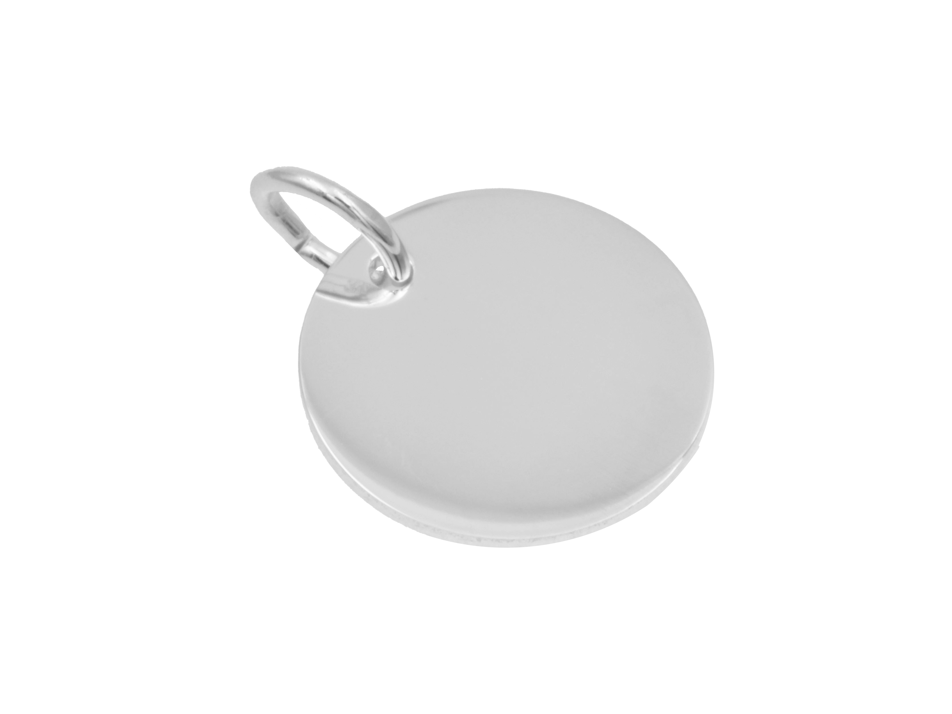 Anhänger Gravurplatte Rund - Sterling Silber - 12 mm Runder Anhänger aus Sterling Silber mit einer Durchmesser von 12 mm, ideal für individuelle Gravuren, präsentiert sich in schlichten, modernen Design, Hersteller ist Juwelier Harnisch, Neuheiten im Silber.