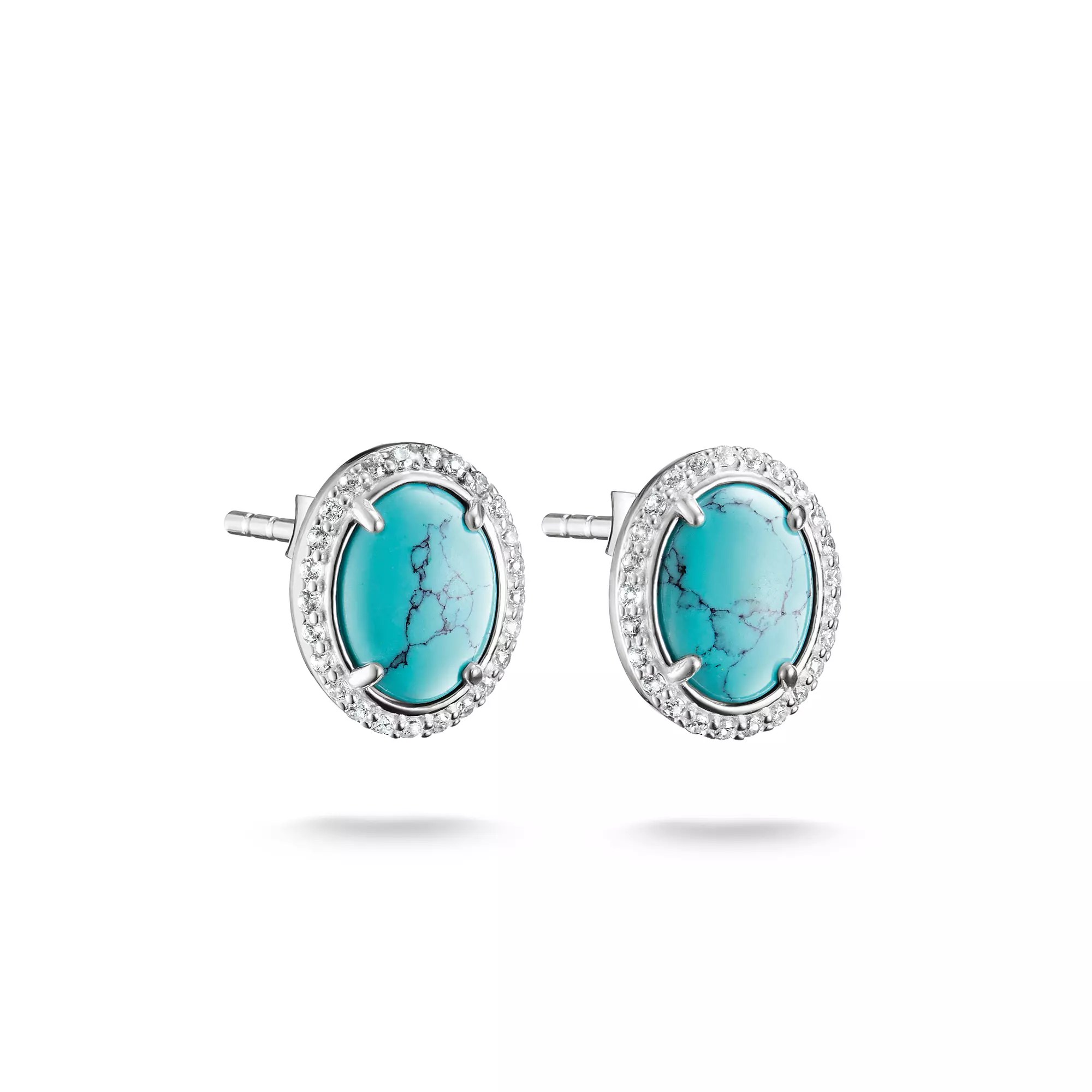 Thomas Sabo ELYNDRA - Ohrstecker - Sterling Silber recy. & imit. Türkis & Zirkonia - türkis