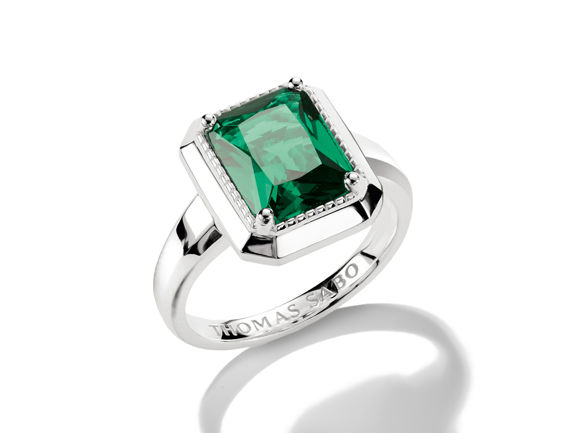 Thomas Sabo TR2528-699-6-54 ELYNDRA Ring - Silber & Keramik Stein - Grün - Gr. 54