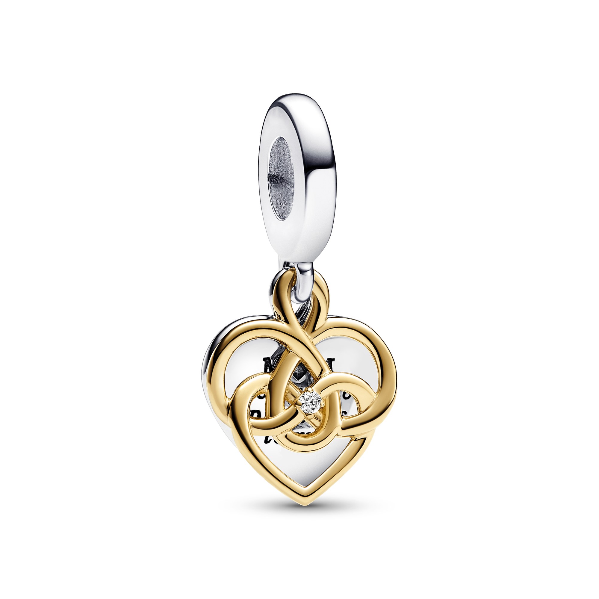Pandora Mama doppelter Charm-Anhänger Silber & Vergoldung - Lab-Grown Diamant