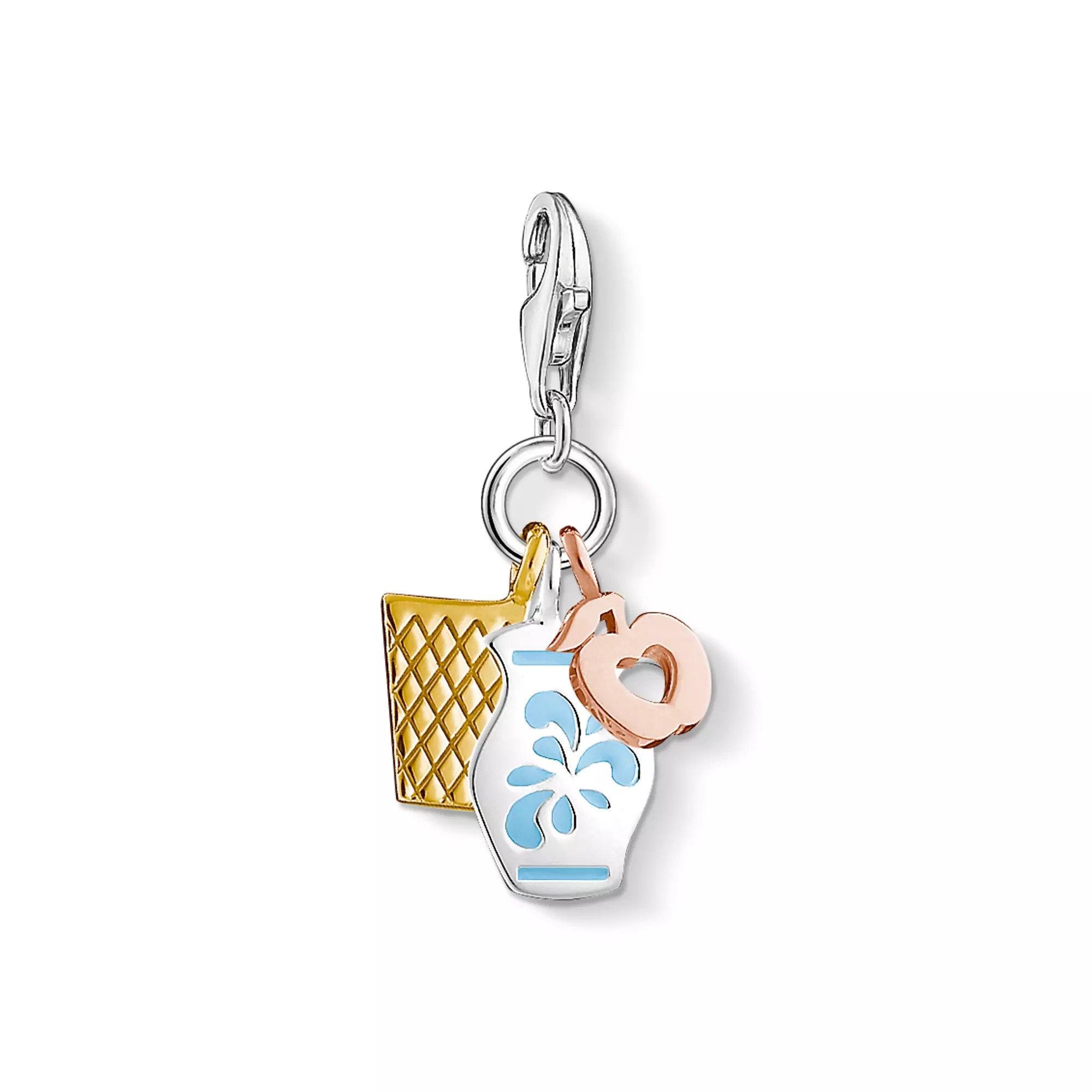 Thomas Sabo Frankfurter Bembel - Charm vergoldet Gelbgold - Roségold - Emaille - blau