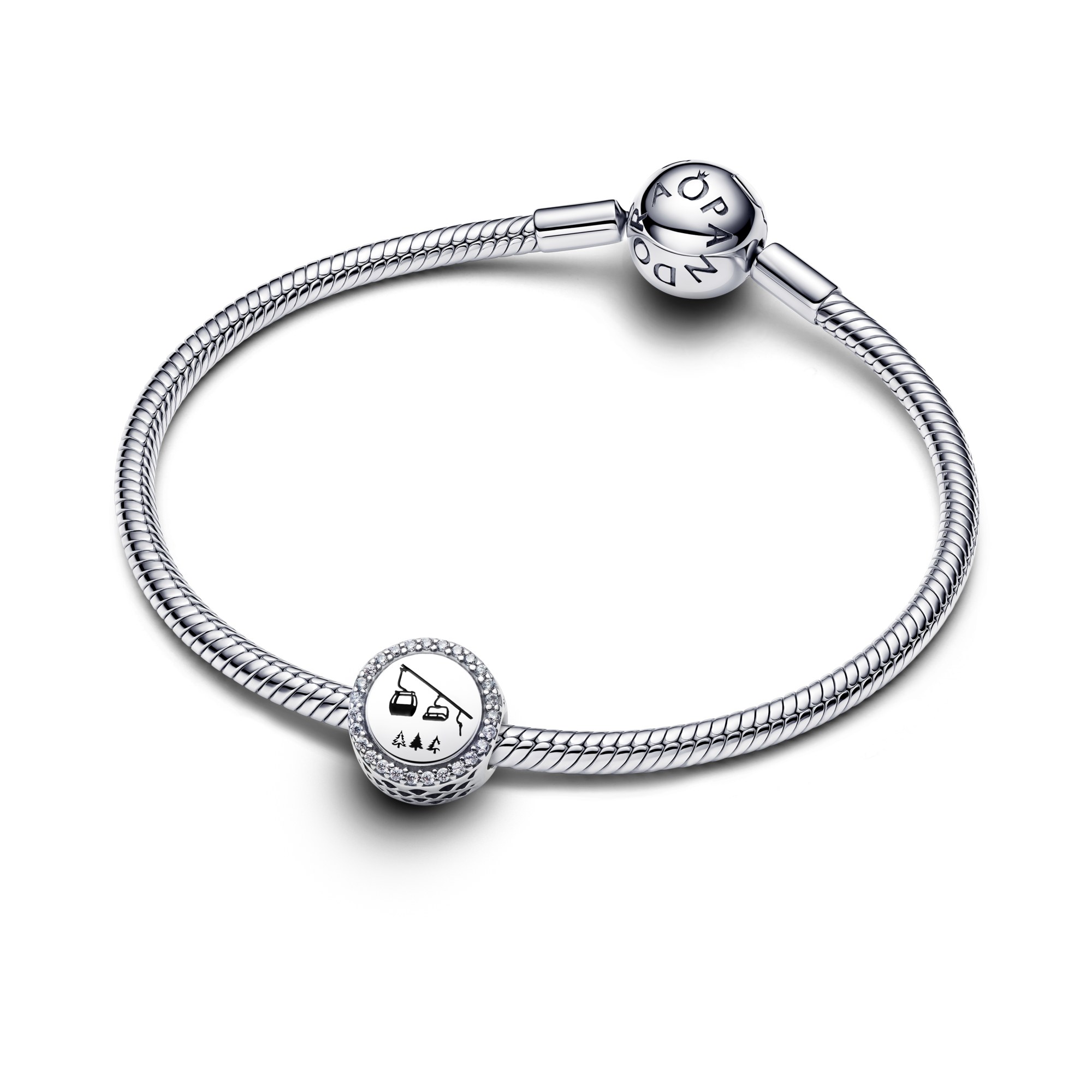 Pandora Charm Pavé - Skifahren Gondeln - Sterling Silber - Zirkonia – Ansicht 3