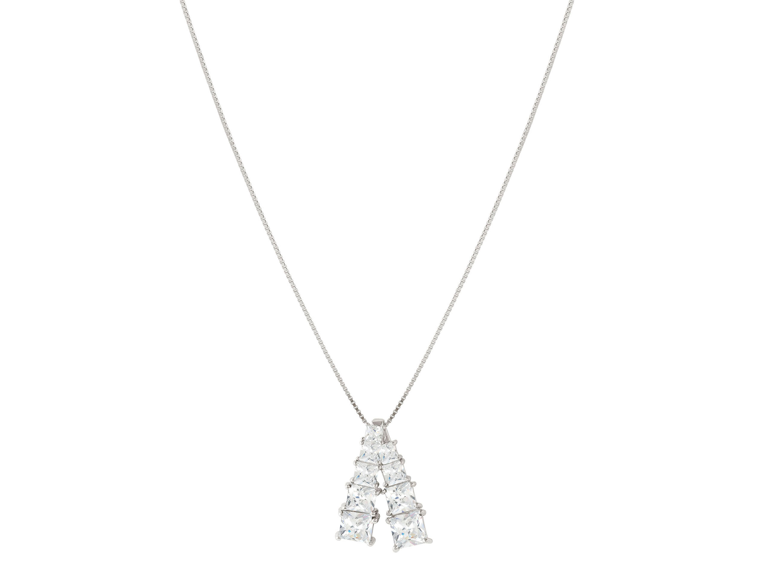 Sterling Silber Halskette mit Zirkonia Anhänger in Weiß, verstellbar bis 50 cm, modernes Design mit funkelnden Steinen, ideal für verschiedene Anlässe, von Nomination.