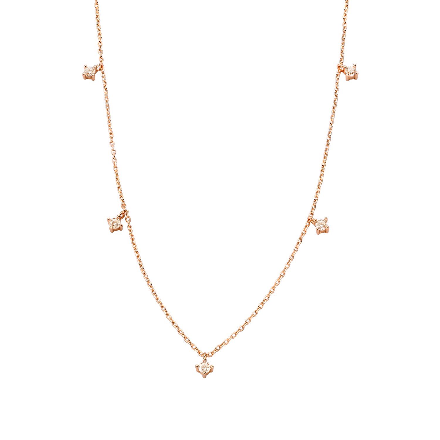 XENOX Sterling Silber Kette XS2036R - 40-45 cm - KRAPPE ROSÈ - Roségold vergoldet Kareekette – Ansicht 2