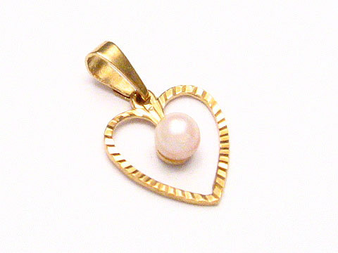 Gold Herz Anhänger mit echter Zuchtperle, ideal als Geschenkidee. Hochwertiger Perlenanhänger von Juwelier Harnisch, elegant und zeitlos. Perfekt für besondere Anlässe.
