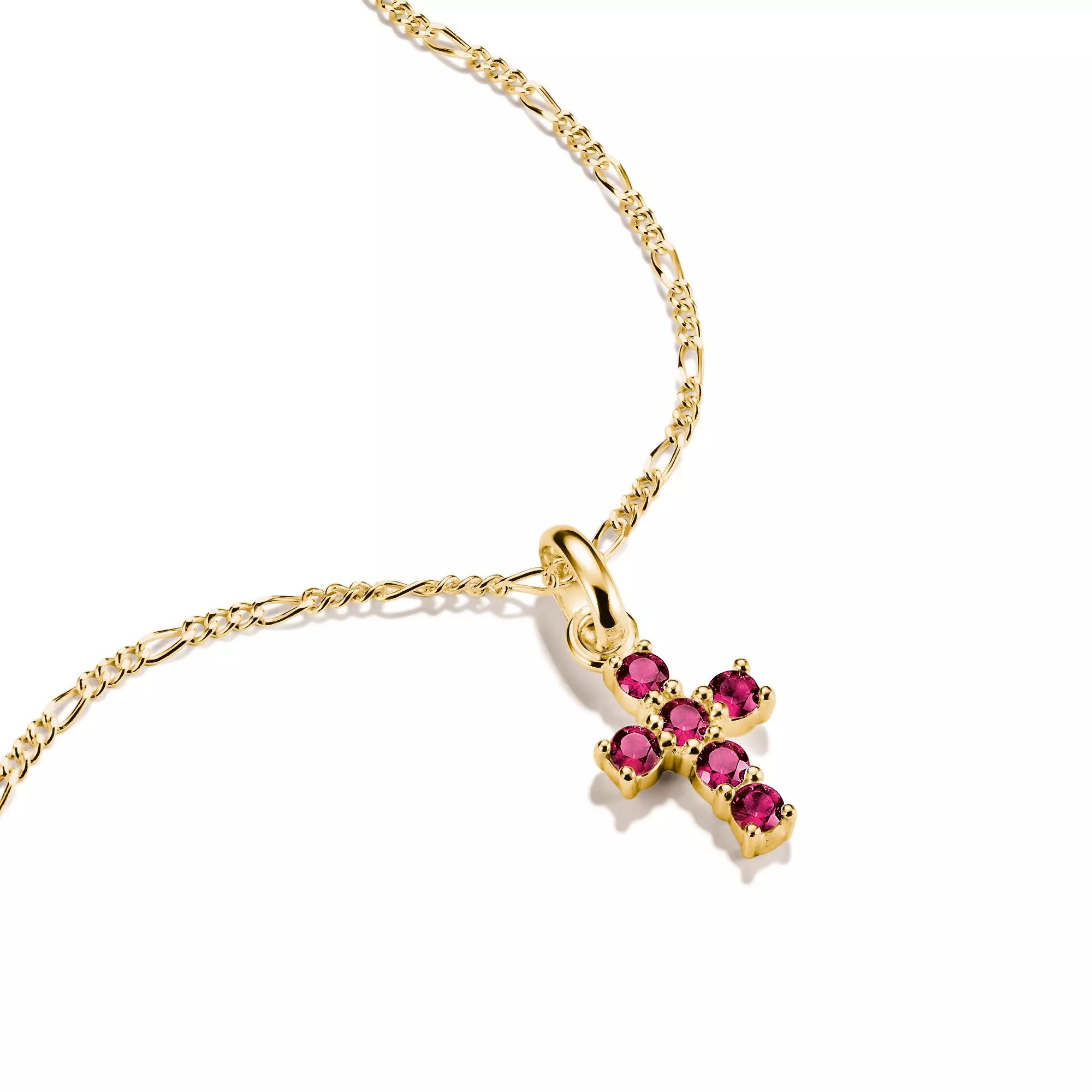 Thomas Sabo Connect - Charm Kreuz - 18k Gelbgold Vergoldung - Lab Grown Rubin - Charm mit Öse – Ansicht 2