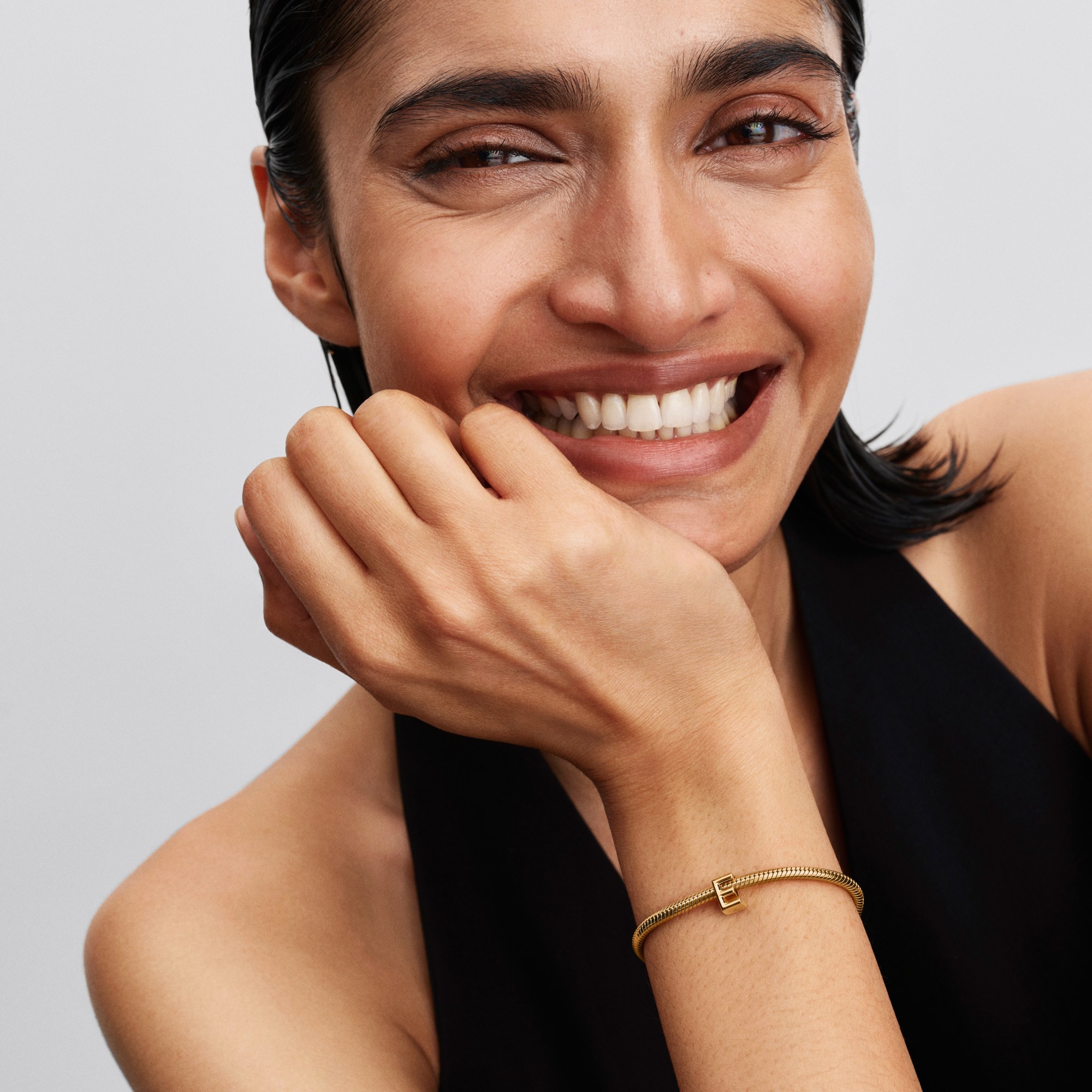 Pandora Buchstabe E - Alphabet - Mini Charm Gelbgold Vergoldung – Ansicht 4