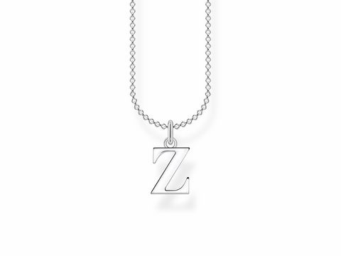 Halskette aus Silber mit einem Anhänger in Form des Buchstabens Z, aus der Thomas Sabo Charming Collection, Länge variabel von 38 bis 45 cm. Ideal für persönliche Akzente.