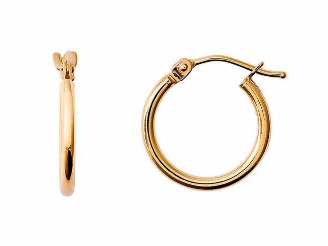 Gelbgold 585 Creolen aus Echtgold von Xenox, polierte Oberfläche, elegantes Design, idealer Ohrschmuck für besondere Anlässe und den Alltag.