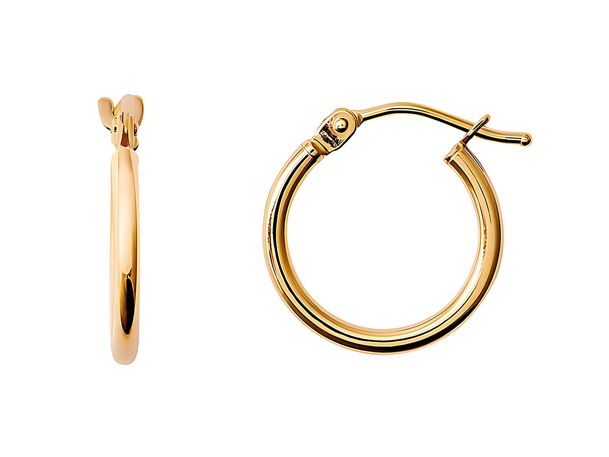 Gelbgold 585 Creolen aus Echtgold von Xenox, polierte Oberfläche, elegantes Design, idealer Ohrschmuck für besondere Anlässe und den Alltag.