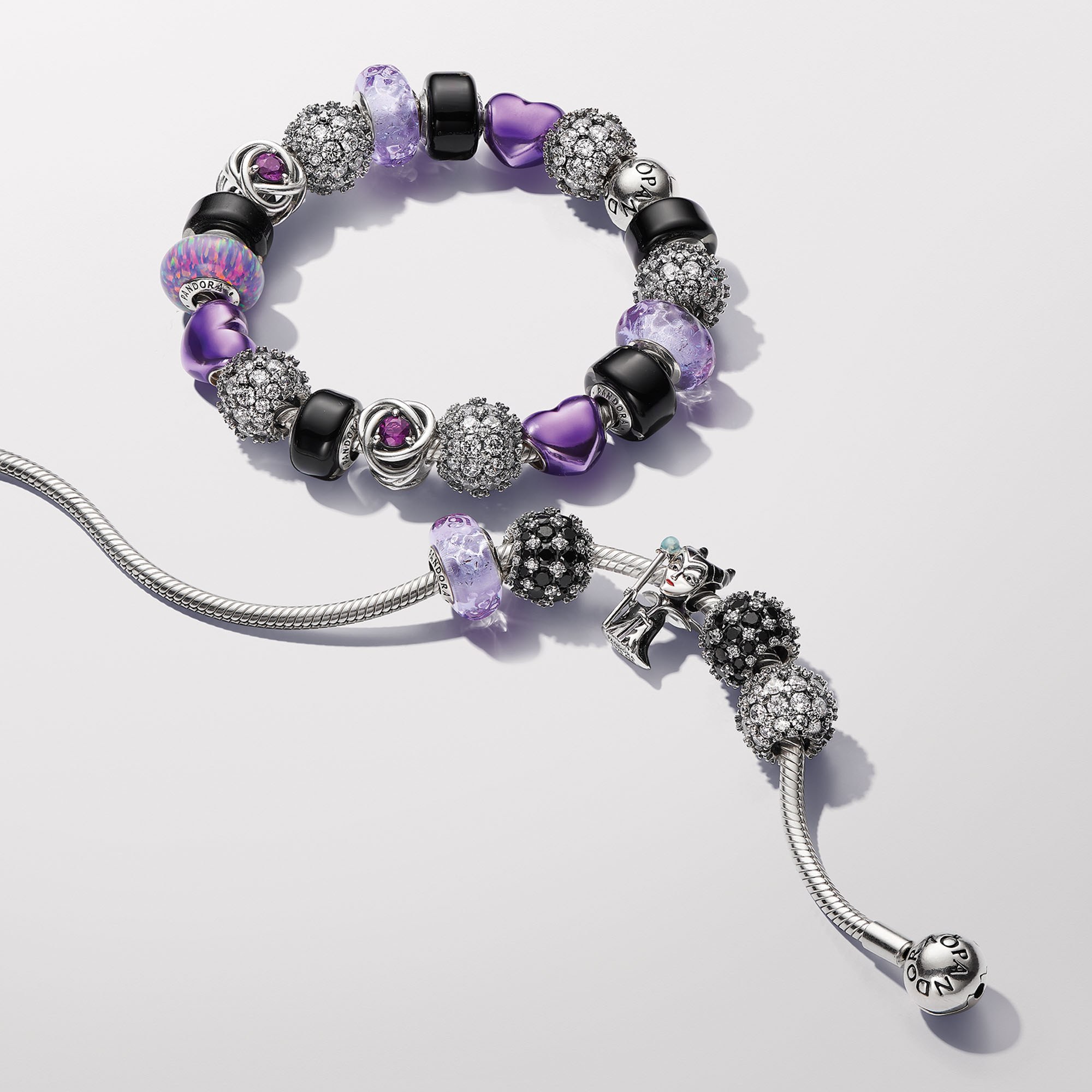 Pandora Schwarzes Murano-Glas Mini-Charm - Sterling Silber - Schwarz – Ansicht 5