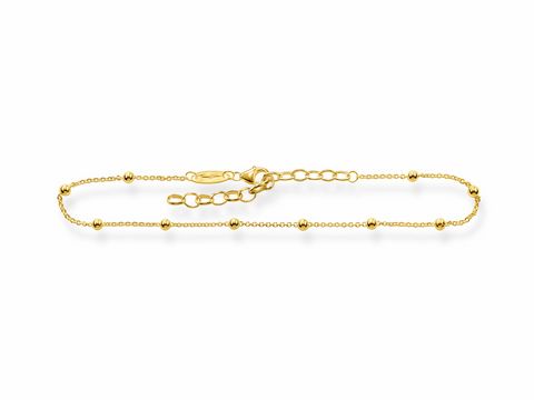 Elegante Fußkette von Thomas Sabo aus Silber und Gelbgold mit feinen Gliedern und dekorativen Elementen, ideal für stilvolle Akzente. Perfekt für jeden Anlass.