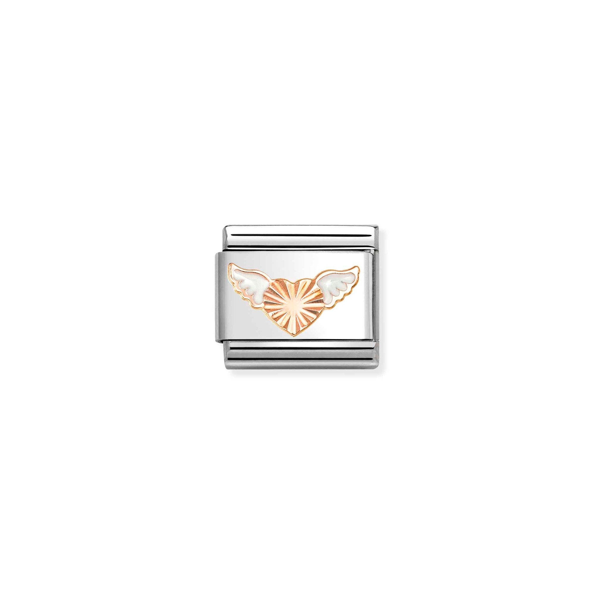 Nomination Classic Roségold & Emaille charm - beflügeltes Herz – Ansicht 2