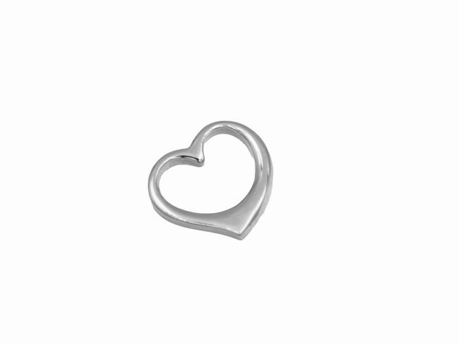 303244-0 Silber Anhänger in Herzform, romantisch, rhodiniert, passend für vielfältige Ketten, Hersteller Juwelier Harnisch, ideal als Geschenk für besondere Anlässe.