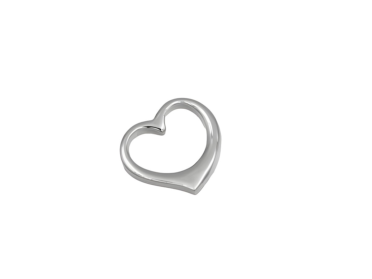 Silber Anhänger in Herzform, romantisch, rhodiniert, passend für vielfältige Ketten, Hersteller Juwelier Harnisch, ideal als Geschenk für besondere Anlässe.