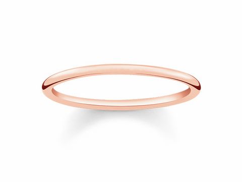 Ring von Thomas Sabo TR2123-415-12-58 in Größe 58 aus vergoldetem Roségold, schlichte und elegante Form, ideal für jeden Anlass.