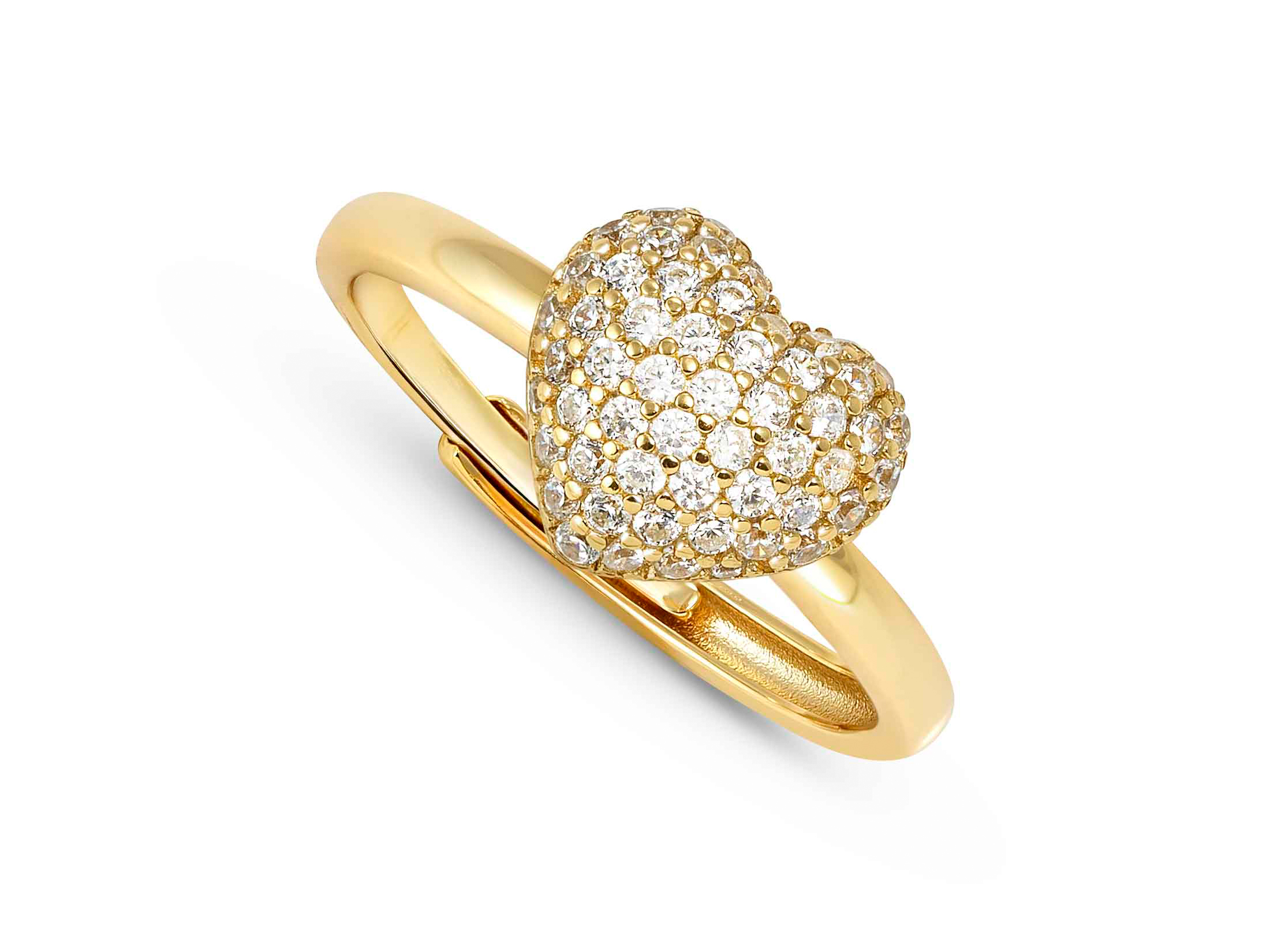 Nomination 242700 06 - LIFEPOETRY Ring aus Sterling Silber & Zirkonia in Pavé-Fassung - Herz - vergoldet