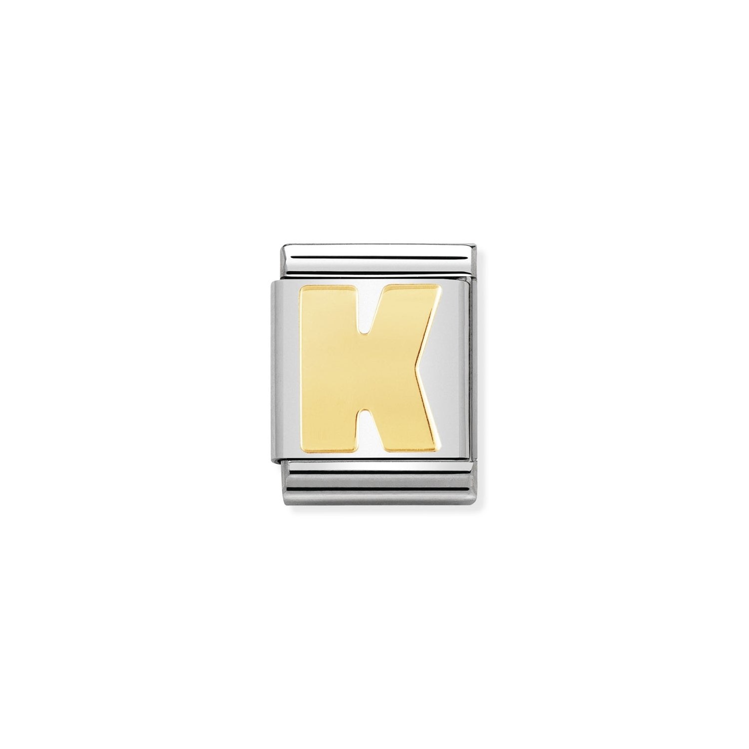 Nomination Composable Big Charm Buchstabe K - Edelstahl, Gold 750 Gelbgold