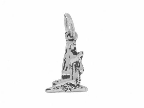 Betende Madonna Anhänger aus 925 Sterling Silber, ca. 2,2 cm groß, vom Hersteller Juwelier Harnisch, ideal als religiöses Schmuckstück und für den Schutzpatron.