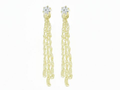 Ohrringe Stecker - Kettchendesign - Silber vergoldet - elegant, vom Hersteller Juwelier Harnisch mit Zirkonia, perfekte Ergänzung für jeden Anlass.