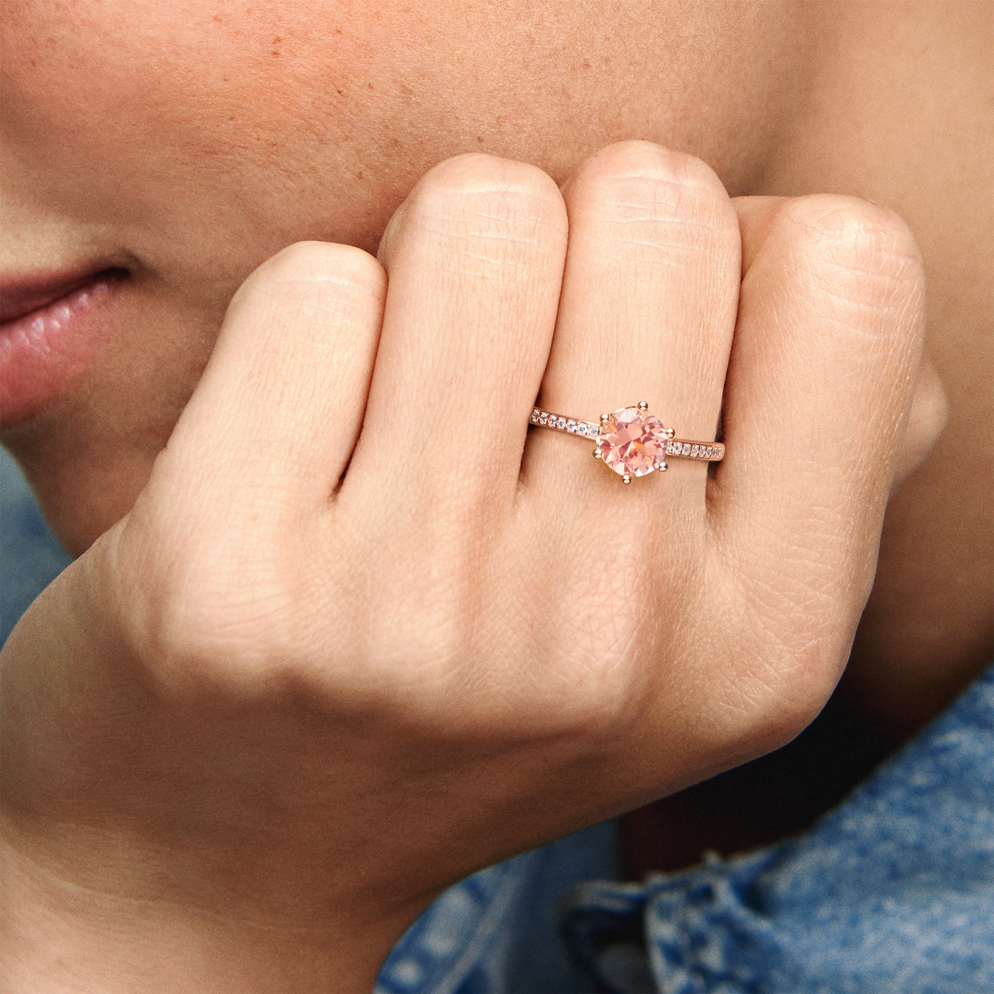 Pandora Ring - Rosa funkelnde Krone - Silber - Roségold – Ansicht 5