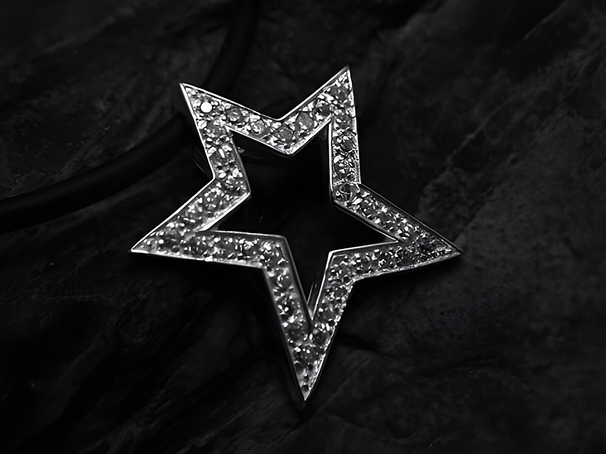 Stern Anhänger 21,5mm aus Sterling Silber poliert mit Zirkonia, Hersteller Juwelier Harnisch, ideal für einen eleganten Look mit Sonne, Mond und Sterne Motiven.