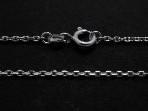 Silberkette in Anker-Design aus Sterling Silber mit diamantierter Oberfläche, Länge 44,5 cm, Gliedermaß 1,5 x 1,5 mm, Hersteller: Juwelier Harnisch, dünner Anker.