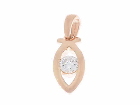 Christlicher Fisch Anhänger aus Silber mit funkelndem Zirkonia, elegantes religiöses Schmuckstück, hergestellt von Juwelier Harnisch, ideal für den christlichen Glauben.