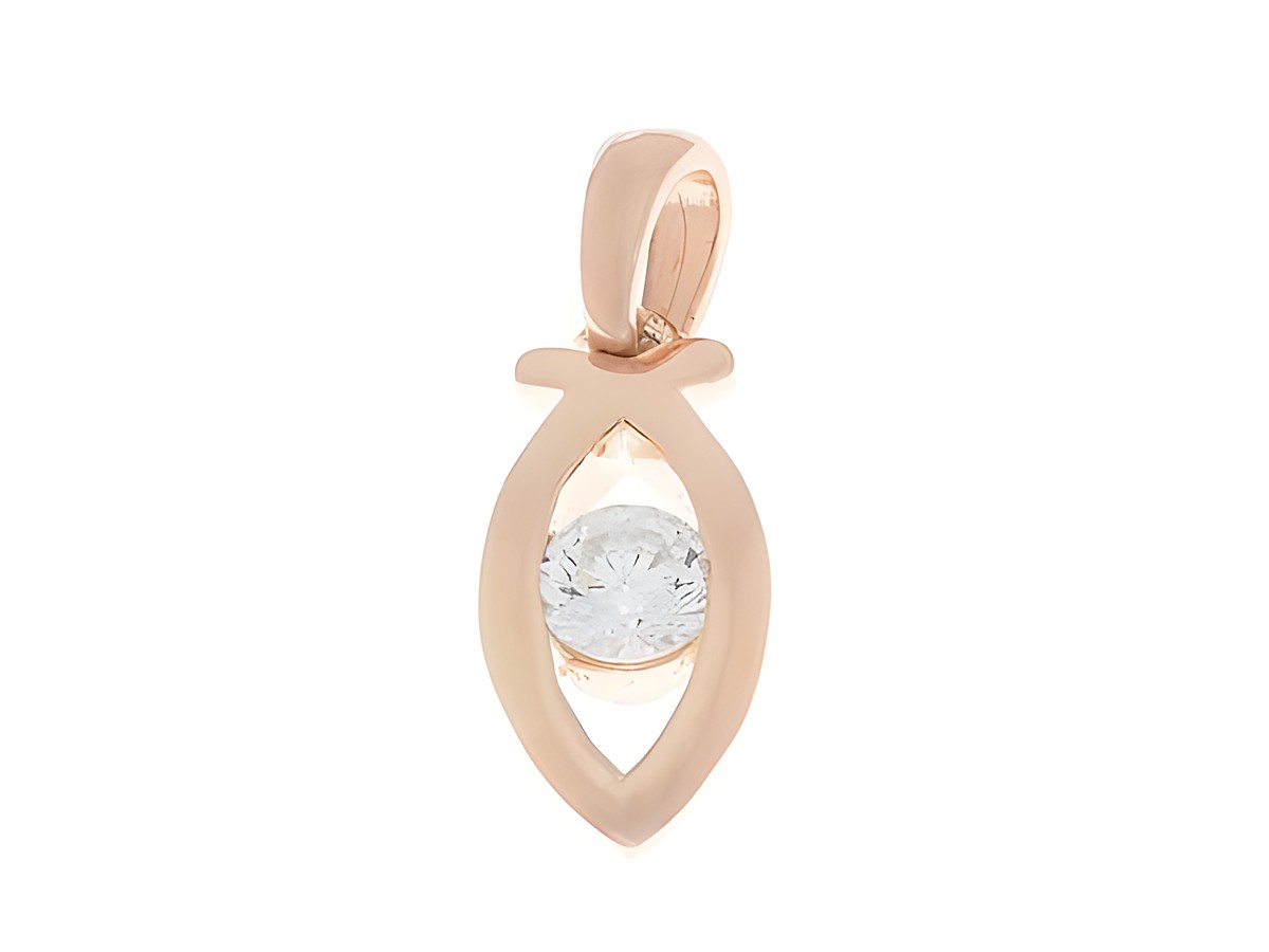 Christlicher Fisch Anhänger aus Silber mit funkelndem Zirkonia, elegantes religiöses Schmuckstück, hergestellt von Juwelier Harnisch, ideal für den christlichen Glauben.