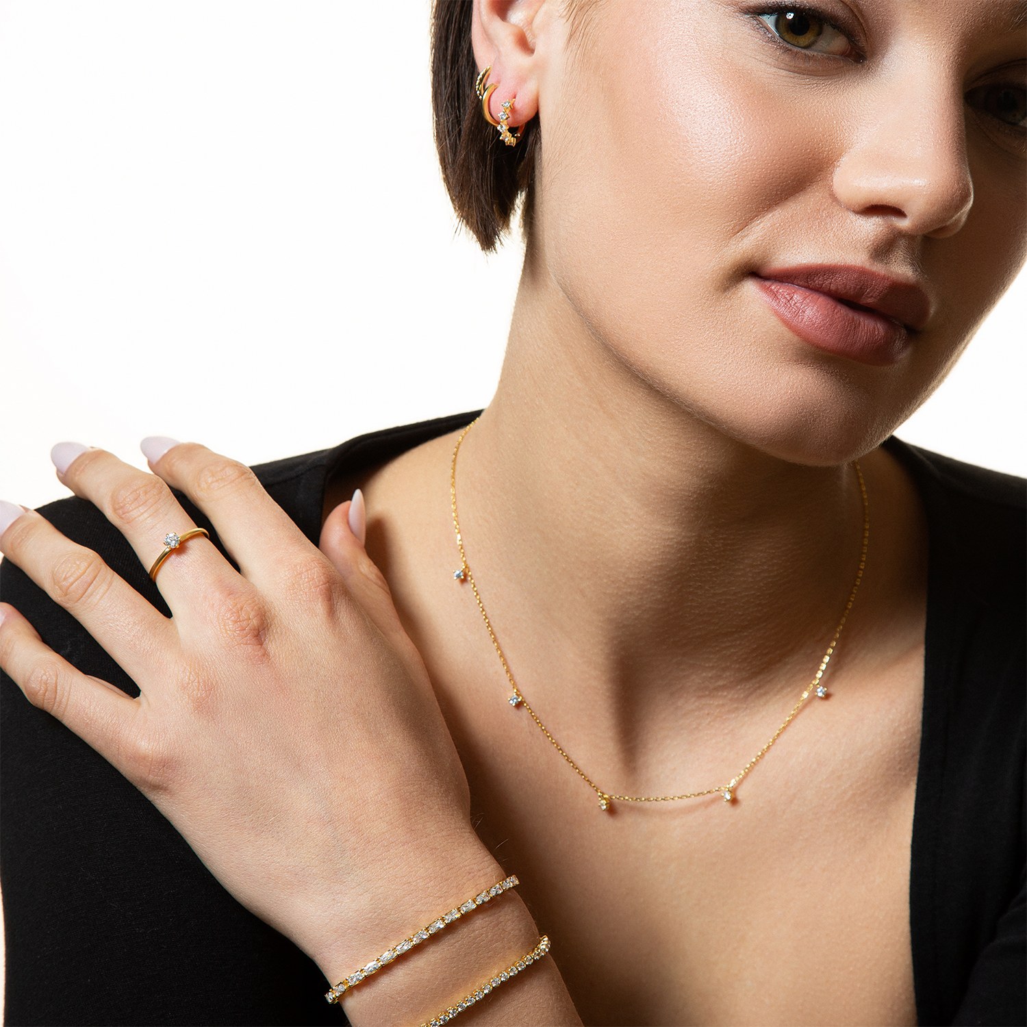XENOX Sterling Silber Kette XS2036G - 40-45 cm - KRAPPE GOLD - Gelbgold vergoldet Kareekette – Ansicht 3