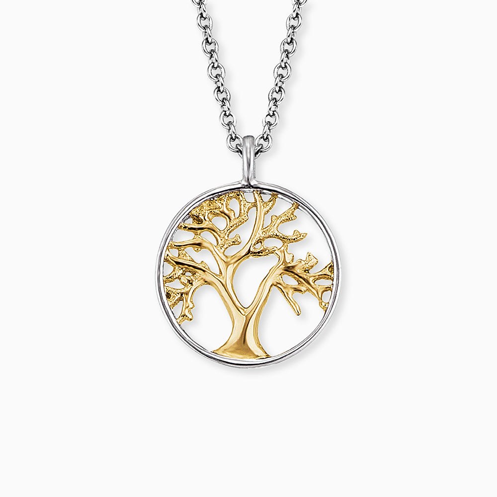 Engelsrufer LEBENSBAUM Kette Bicolor - Gelbgold vergoldet auf Silber 12 mm 40cm – Ansicht 3