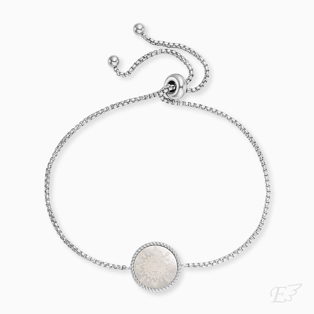 Engelsrufer WINDROSE Armband Ornament mit Perlmutt - Silber rhodiniert & Weiß 24 cm – Ansicht 2