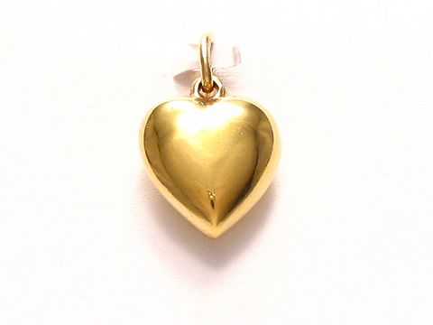 Modeschmuck Herz Anhänger mit Gold Auflage, Hersteller Juwelier Harnisch, hergestellt aus hochwertigem Material, glänzende Oberfläche, ideal für den persönlichen Stil und als Geschenk geeignet.