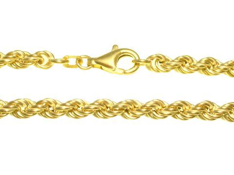 Gold Kette Gold 585 - 14 Karat Kordel Kette 51 cm Länge, Juwelier Harnisch, glänzende Kordelstruktur mit Karabinerverschluss, ideal für eleganten Schmuck.