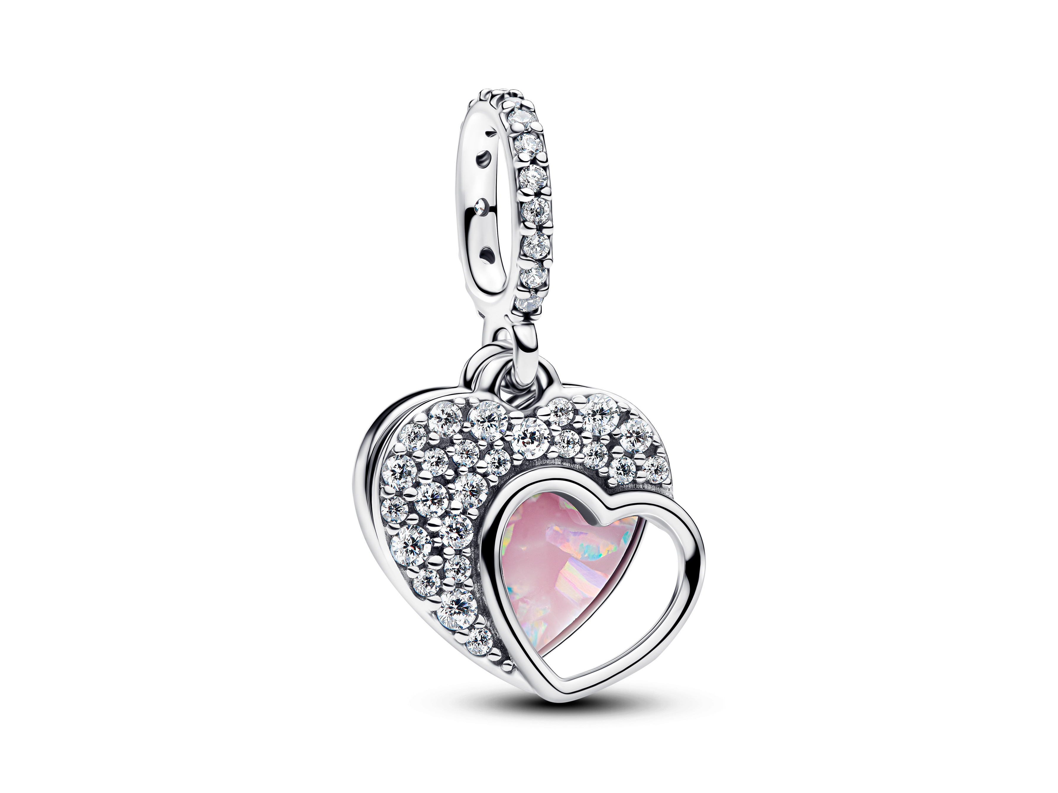Pandora 794456C01 - Beautiful Mother Doppelter Charm-Anhänger - Sterling Silber - Zirkonia Pink
