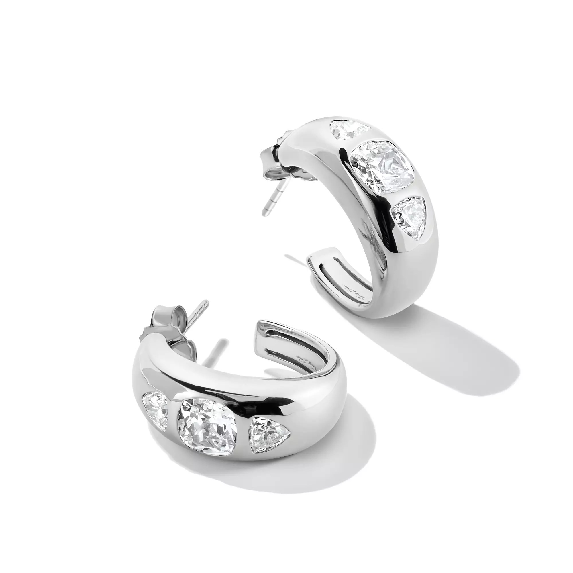 Thomas Sabo Bold Elegance Creolen - Sterling Silber & Zirkonia - Weiß – Ansicht 2