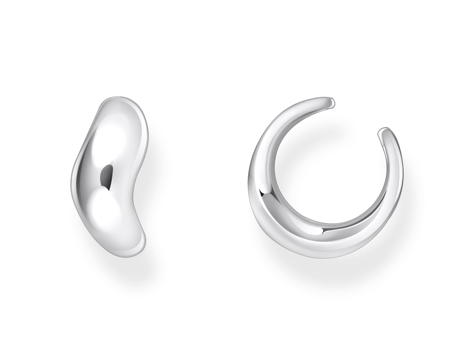 Thomas Sabo EC0030-001-21 Bold Elegance Ohrklemme - Silber - Zwei elegante Ohrklemmen aus hochwertigem Silber von Thomas Sabo, Design Bold Elegance, eine geschwungene und eine offene Form, modern und chic, ideal für stilbewusste Trägerinnen.