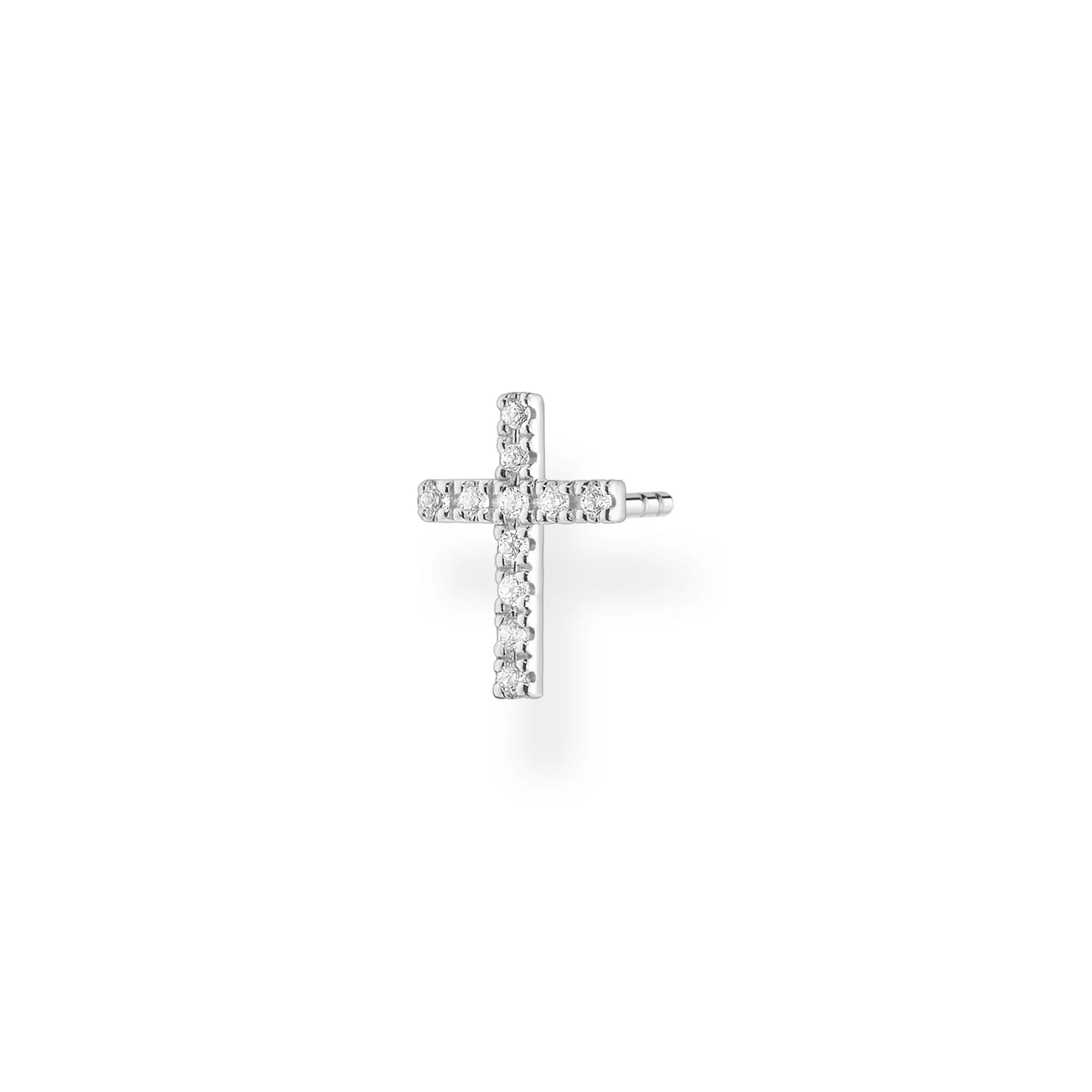 Thomas Sabo Charming Collection - Kreuz - 1 Stück Ohrstecker - Ohrring - Silber - Zirkonia - Klar – Ansicht 2