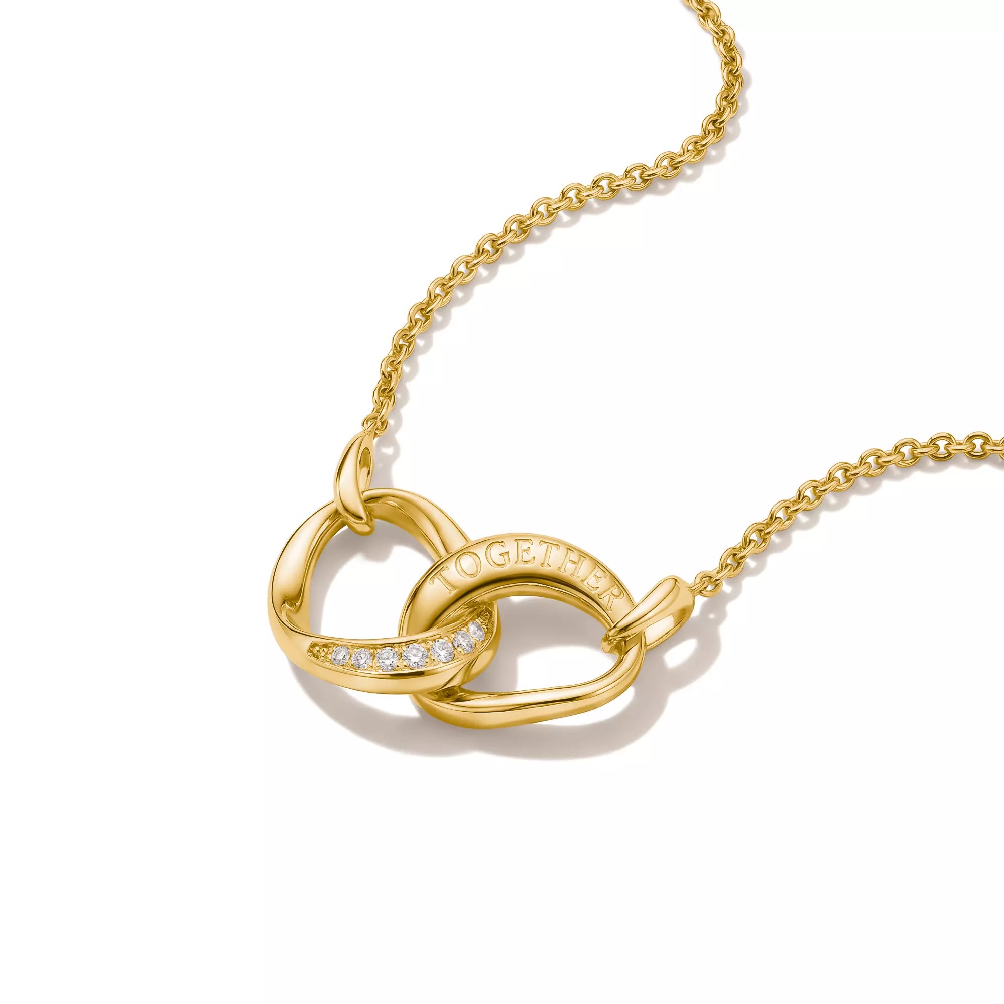Thomas Sabo Kette Together mit weißem Zirkonia – vergoldet – 45 cm – 12,5 mm hoch – Ansicht 2