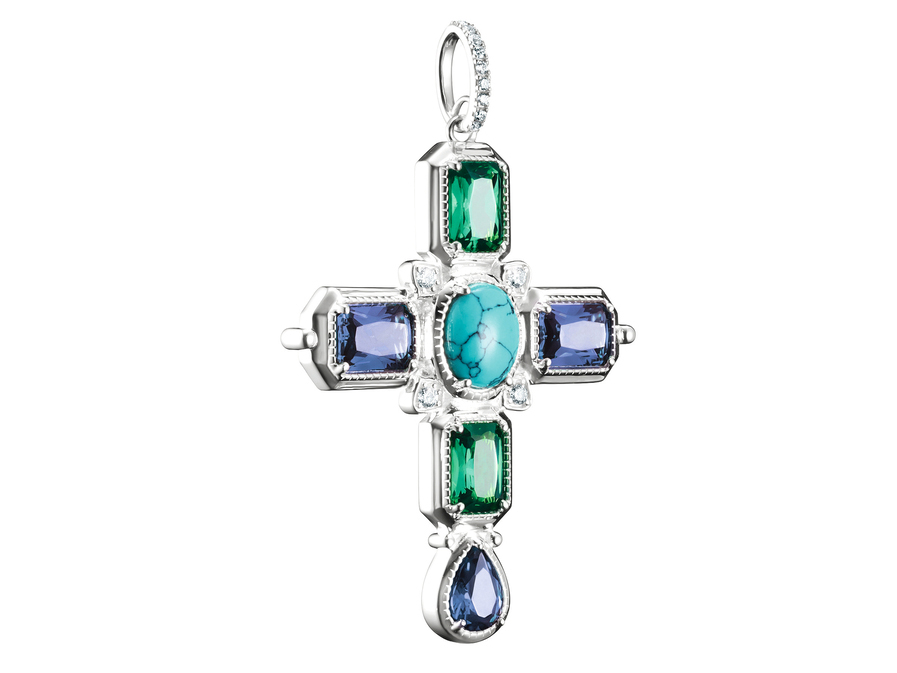 Thomas Sabo ELYNDRA PE988-405-7 - Anhänger - Sterling Silber recy. & imit. Türkis & Zirkonia