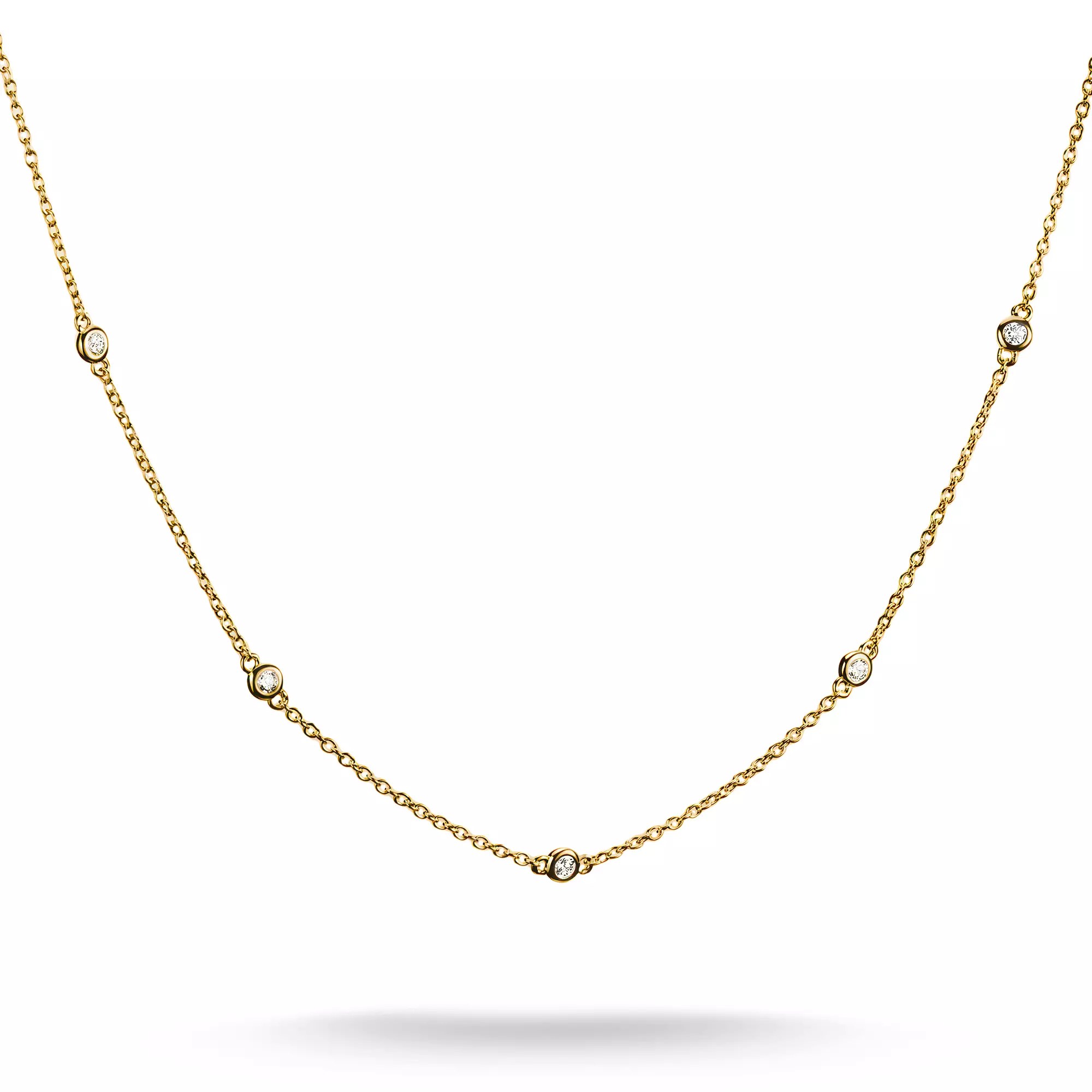Thomas Sabo Kette Weiße Zirkoniasteine 18k Vergoldung – ELYNDRA – Silber – Zirkonia – 45–50 cm – Ansicht 2