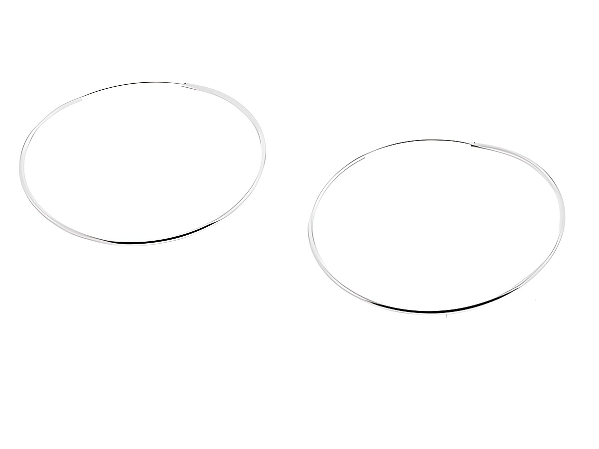 Runde Creolen aus Silber 925, moderne Gestaltung mit einem Durchmesser von 8 cm, Hersteller Juwelier Harnisch, über 45 mm. Ideal für einen eleganten Look.