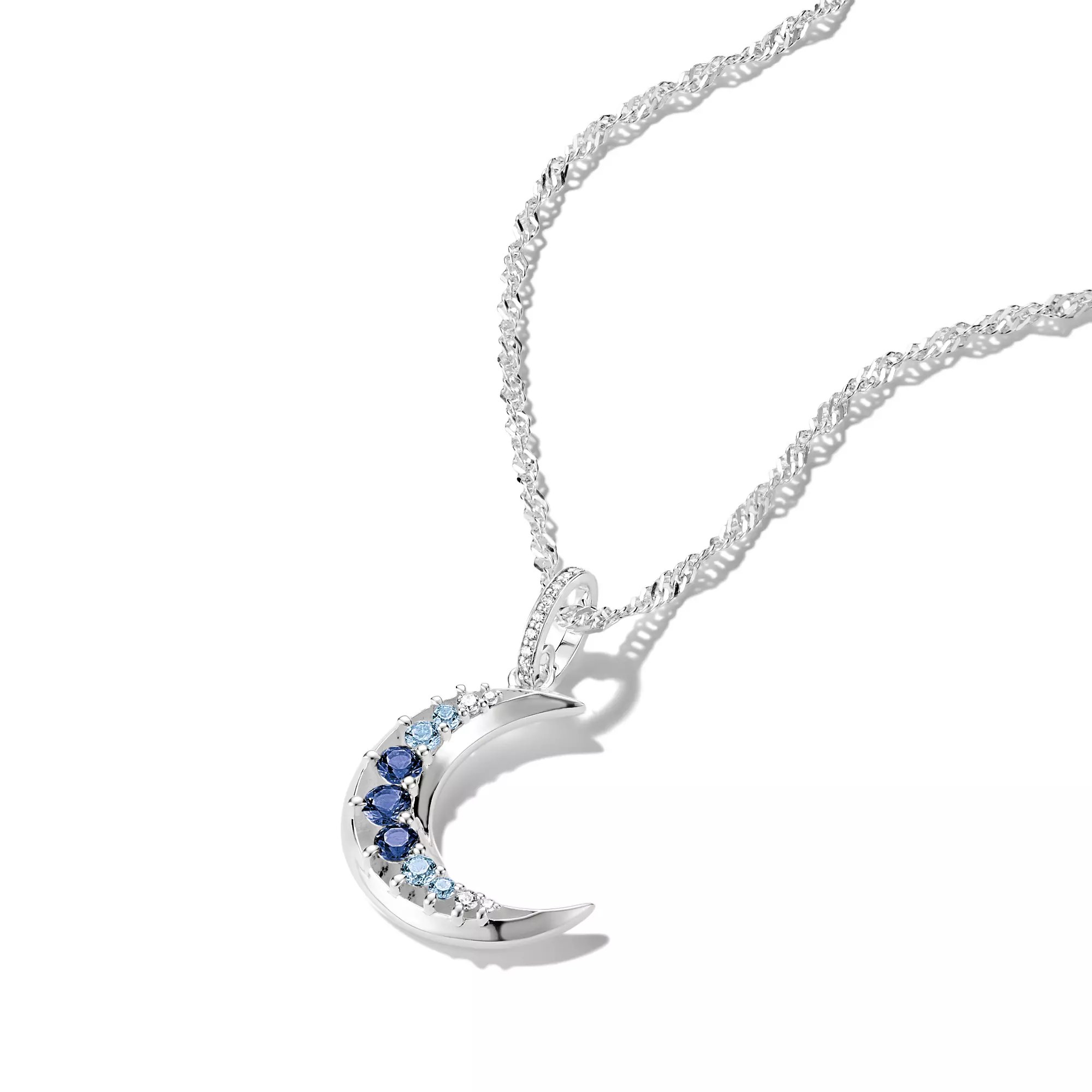 Thomas Sabo Midnight Sky - Anhänger Mond - 925 Sterling Silber - Zirkonia - Nanokristall blau – Ansicht 2