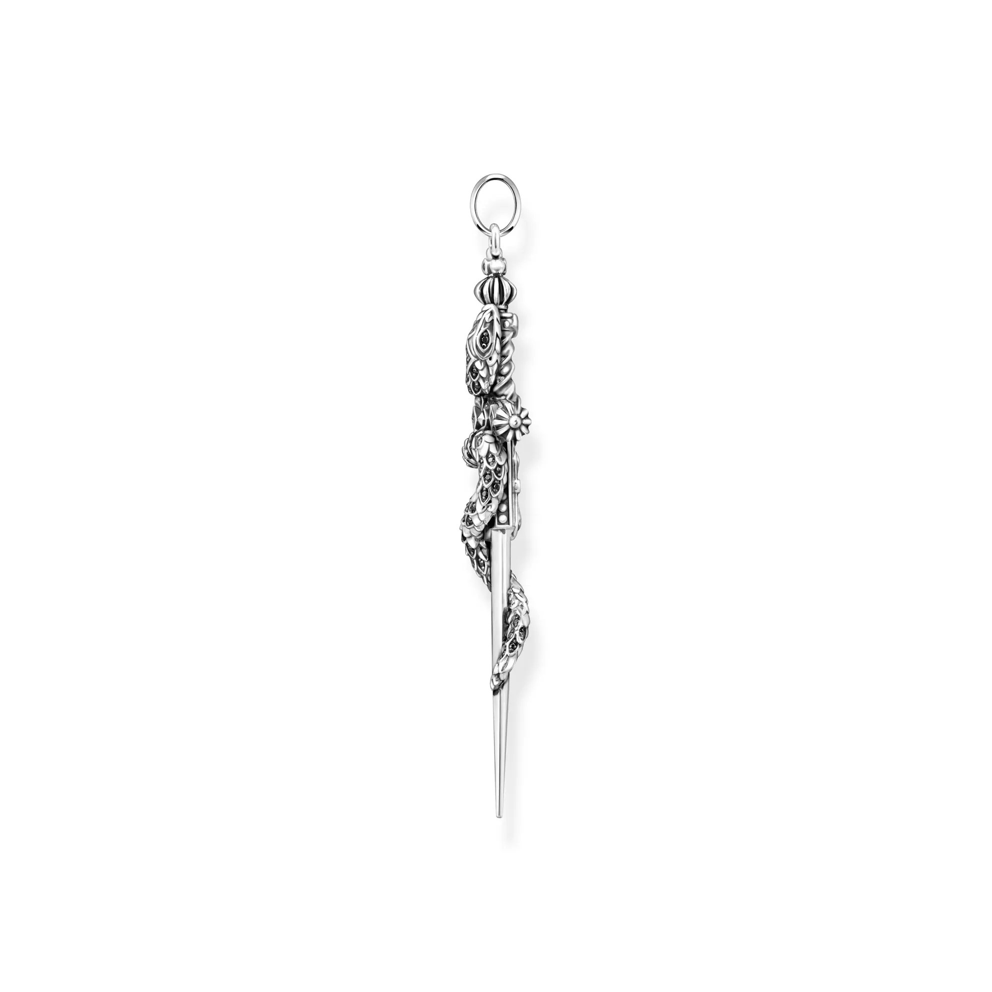 Thomas Sabo Anhänger geschwärzt Schwert mit Schlange – Silber – Zirkonia – Ansicht 2
